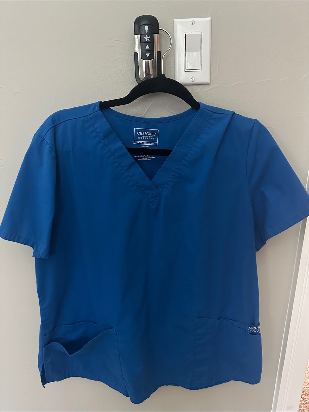 Cherokee V-Neck Blue Scrub Top